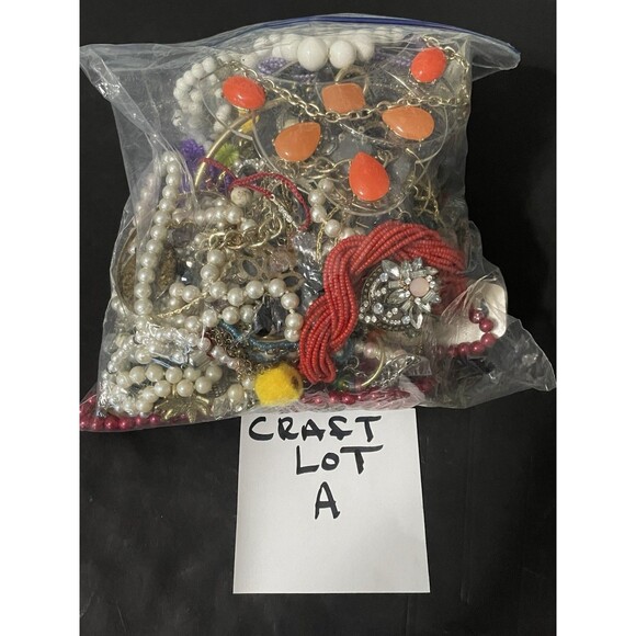 CRAFT-Jewelry Lot-Junk-Harvest-Repurpose-Pieces 4+ Pounds - Picture 1 of 5